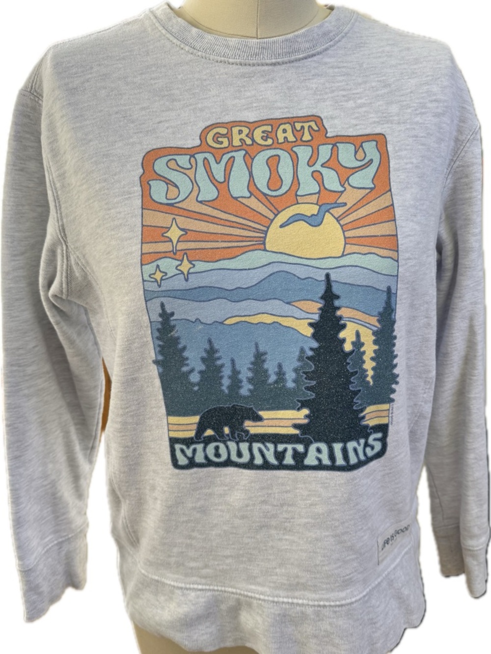 Life Is Good | Simply True Fleece Crew | in Great Smoky Mountains in size S